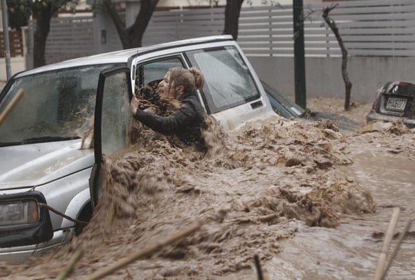cover One reported dead as flash floods sweep through Athens (Video)