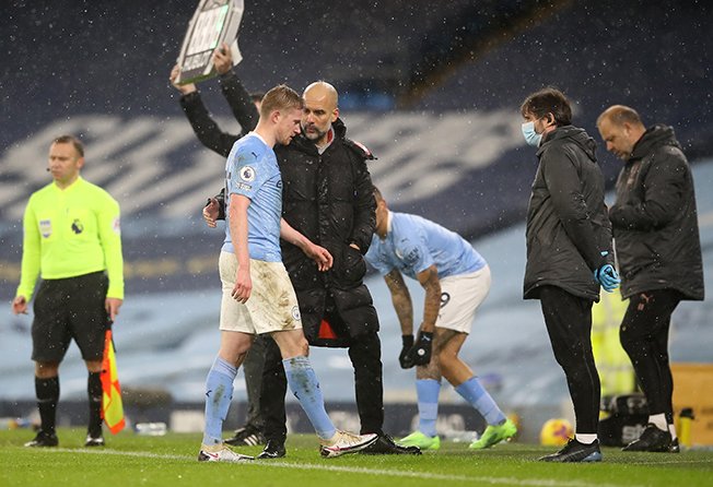 image De Bruyne out for up to six weeks due to injury, says Guardiola