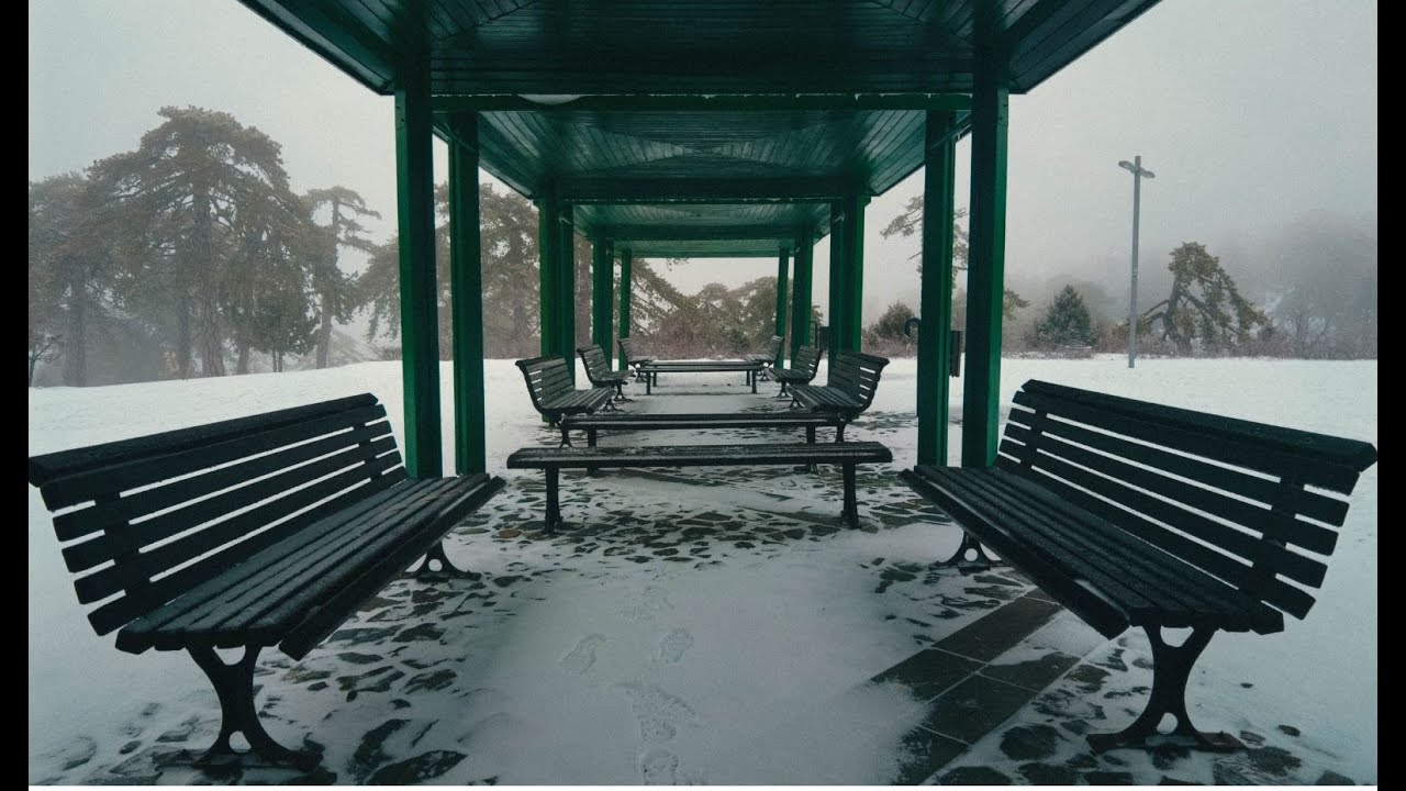 image White and misty Troodos: a walk in winter&#8217;s silence