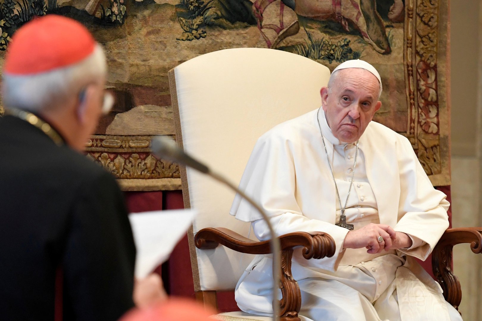 image Pope meets Canadian cardinals after indigenous school scandal