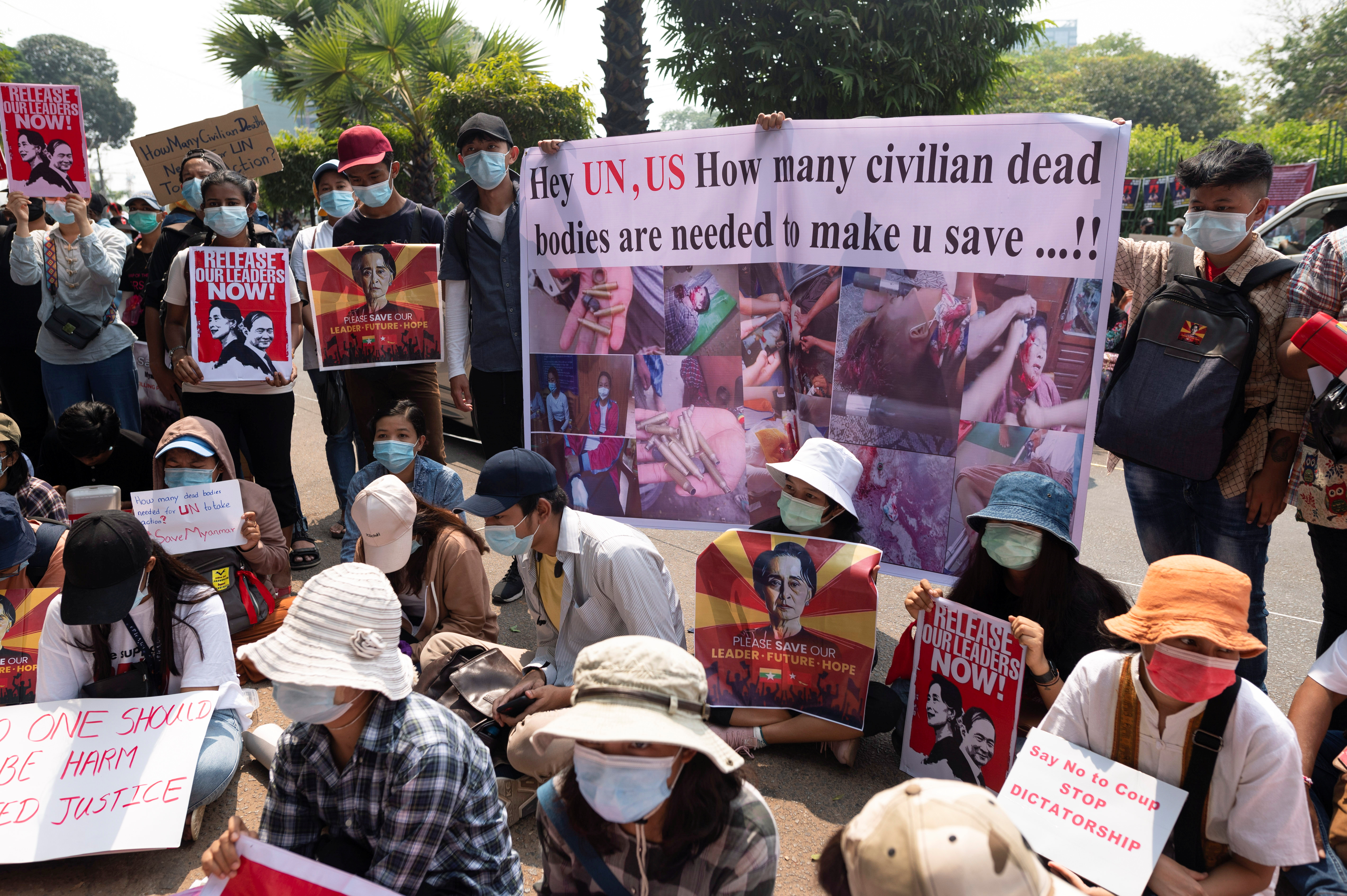 image Myanmar protesters gather, undeterred by worst day of violence