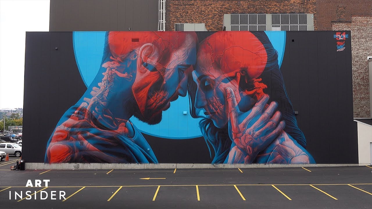 image Street art that has two paintings hidden in one