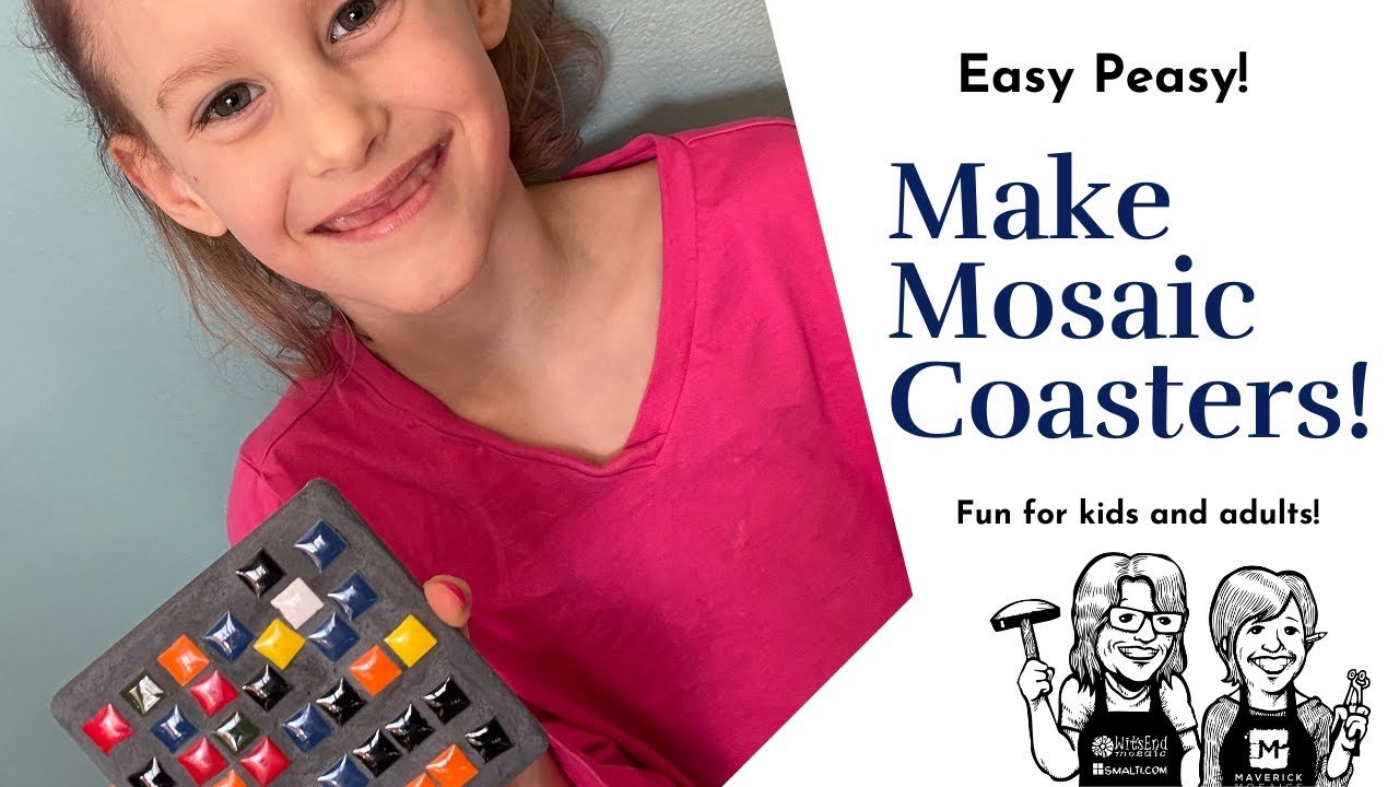 image Colourful DIY mosaic coaster project for kids