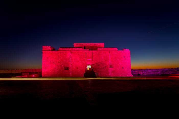 image Paphos and Larnaca castles to be lit up red