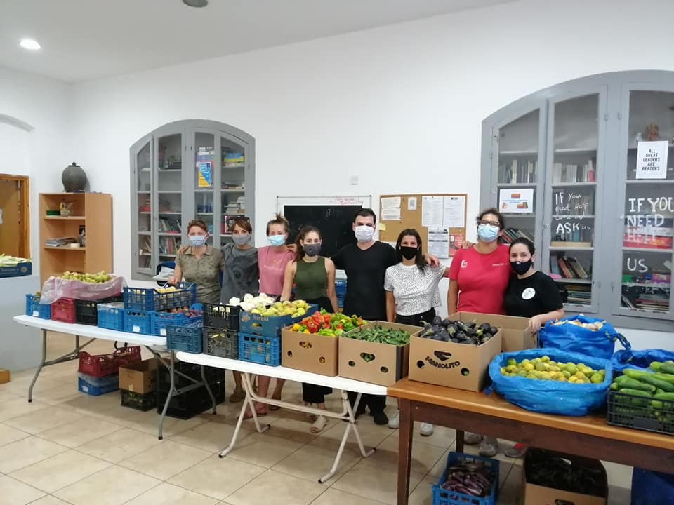 members of zero food waste cyprus at the donation centre in nicosia