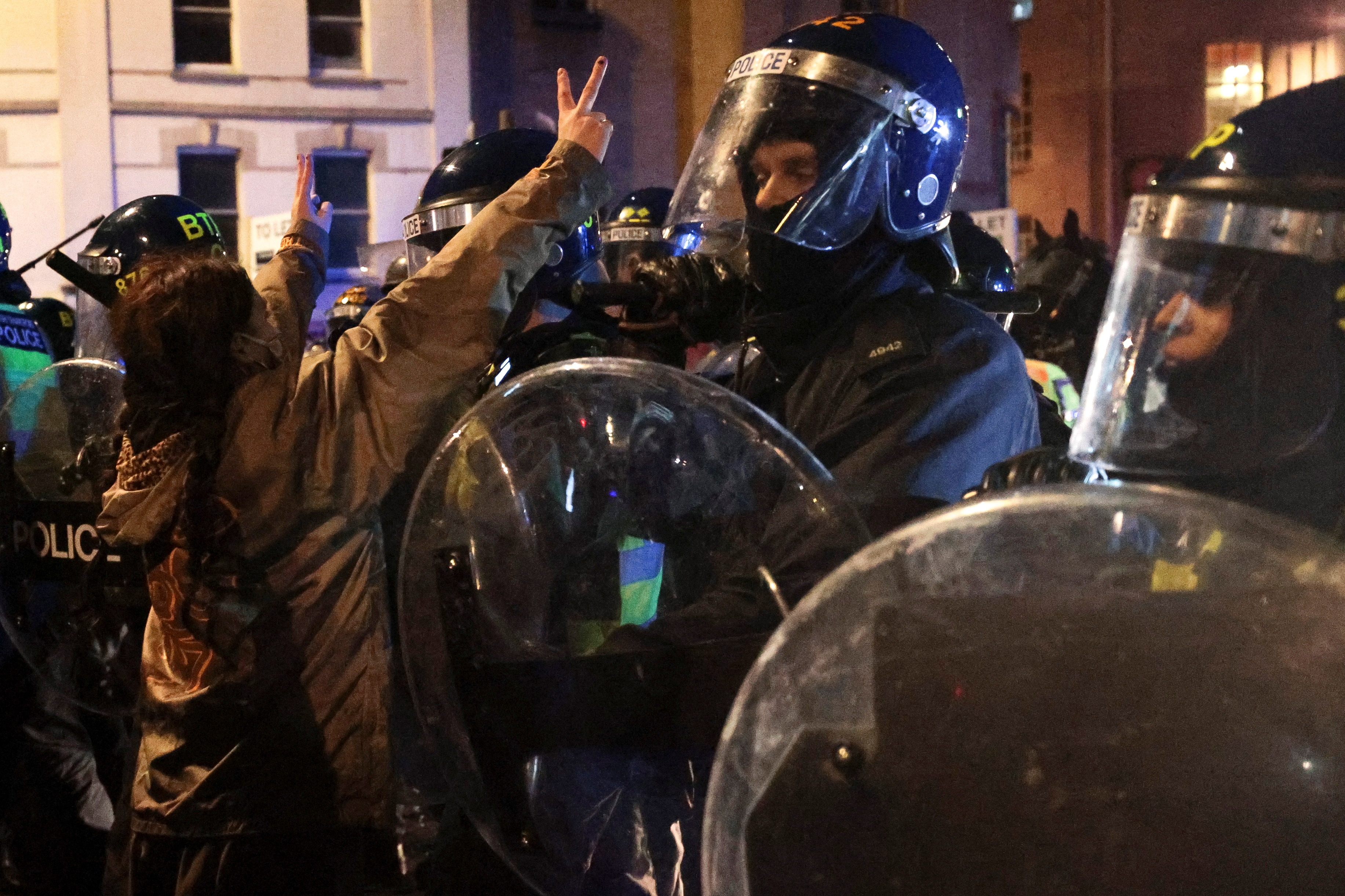 image Violent protests continue in Bristol, 10 people arrested