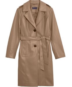 fashion2 m&s collection faux leather belted trench coat