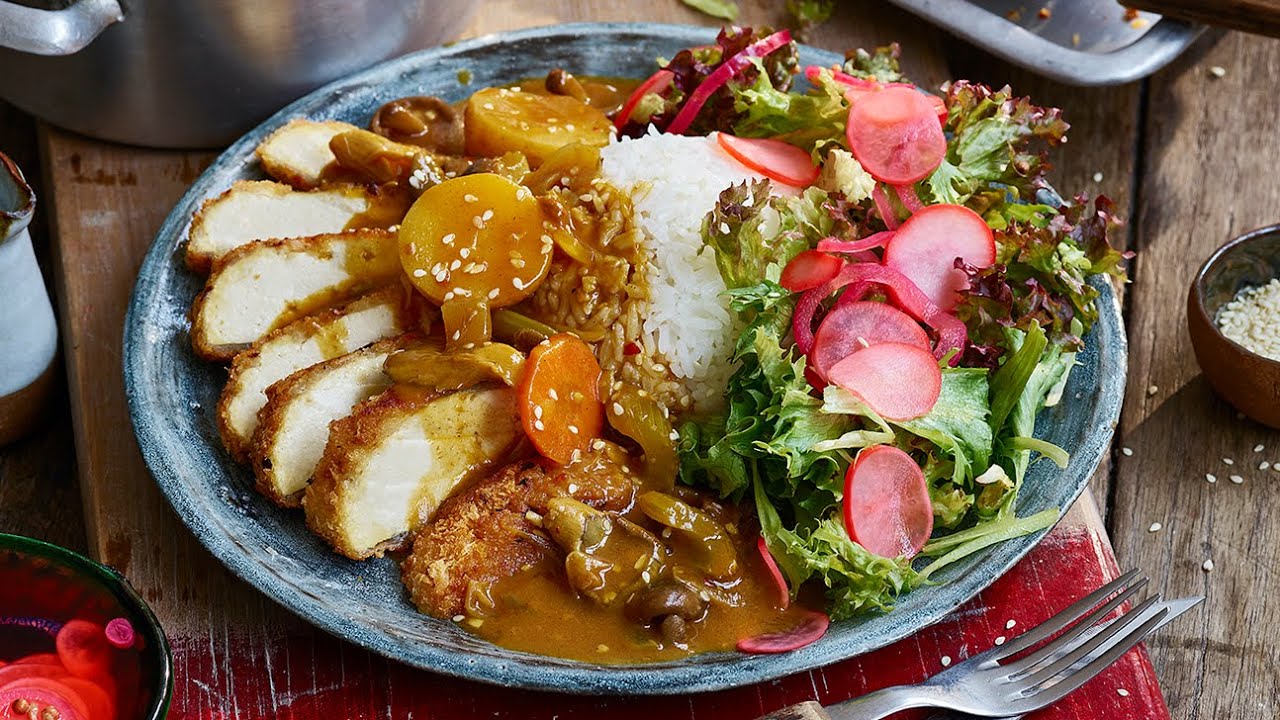 image Sweet and tangy, vegan katsu curry recipe