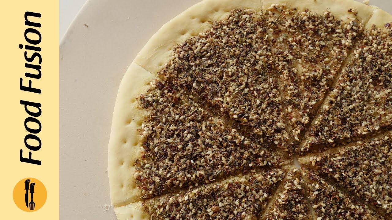 image Zaatar Manakish &#8211; Levantine flatbread topped with olive oil and herbs