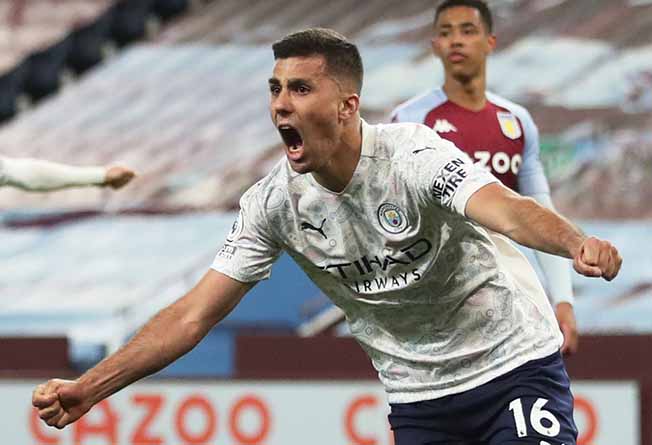 image Man City close in on Premier League title with win at Villa