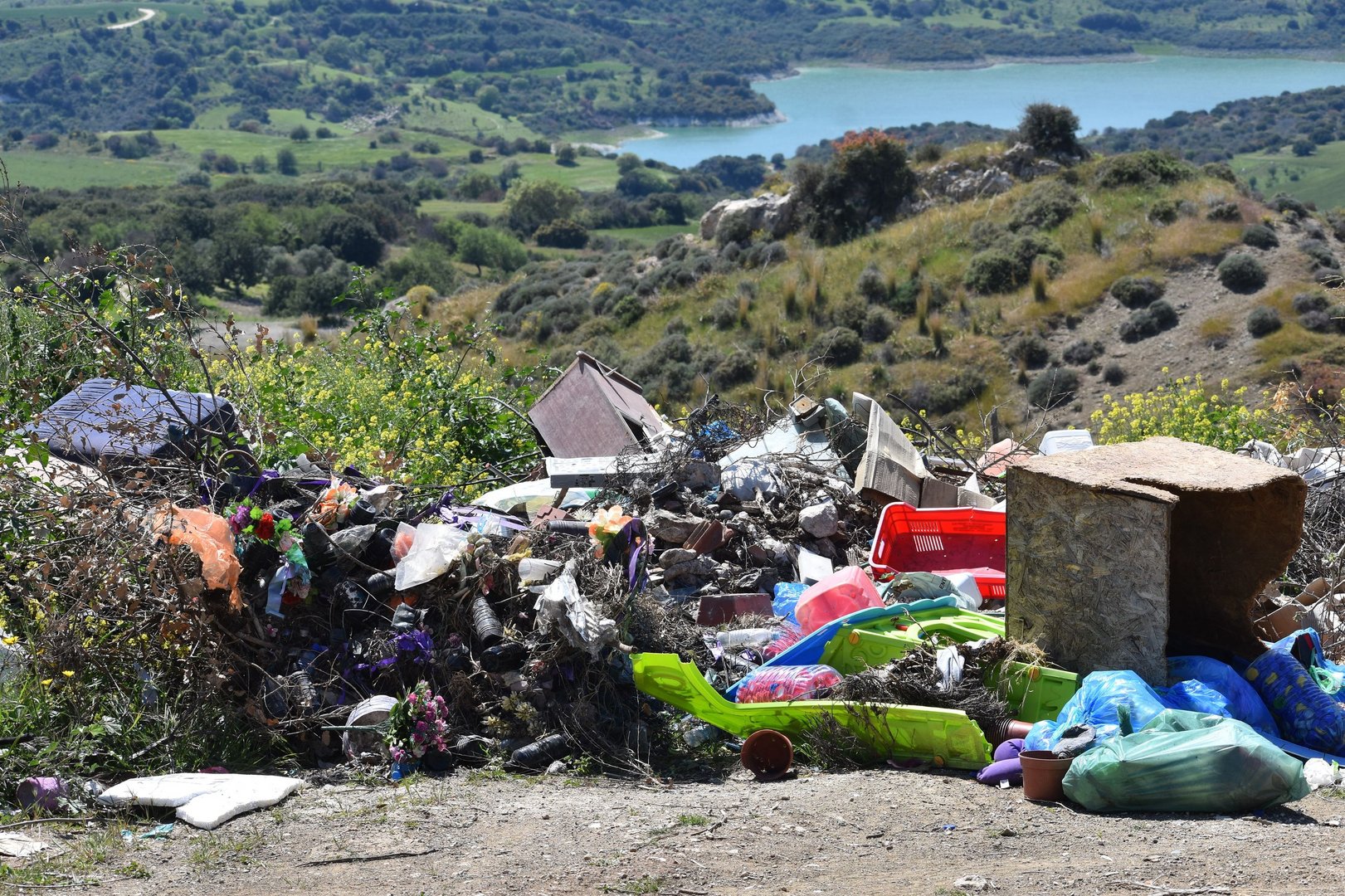 image Illegal dump blights picturesque reservoir