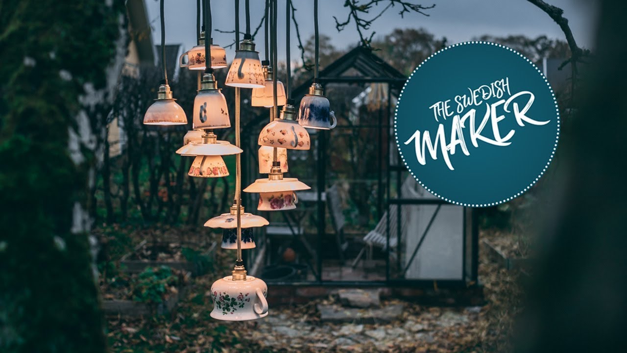 image How to upcycle porcelain coffee cups into a chandelier