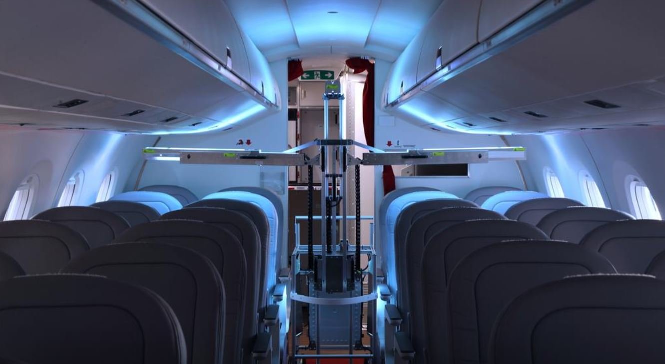 image Swiss robots use UV light to zap viruses aboard passenger planes