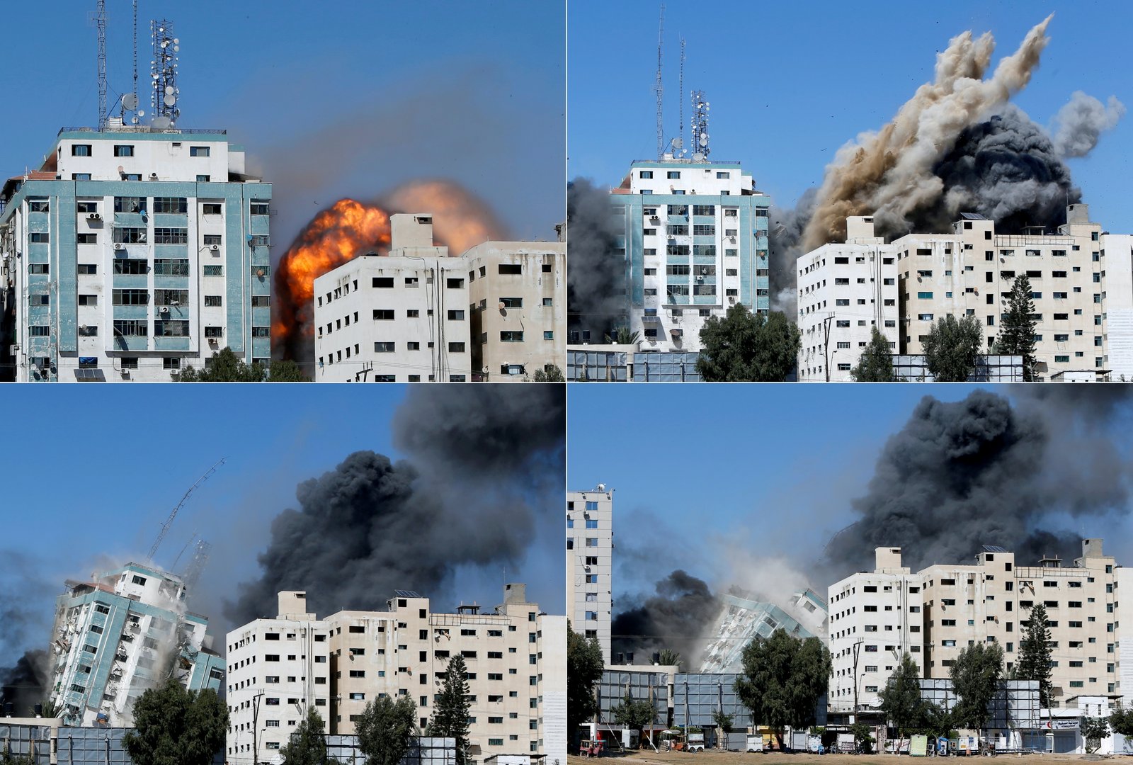 image Israel destroys Gaza tower housing AP and Al Jazeera offices