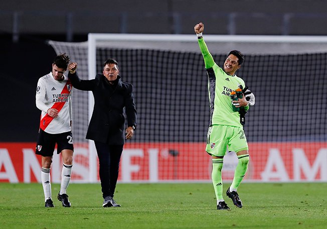 image Covid-hit River Plate win with midfielder in goal, no subs