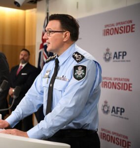 afp commissioner reece kershaw speaks about operation ironside in sydney