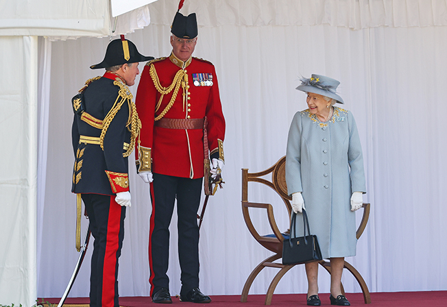 image Queen joined by Edward for Trooping the Colour