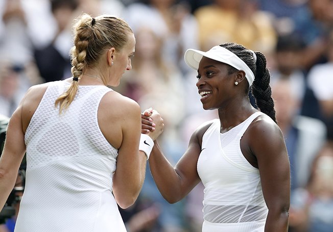 image Stephens knocks out two-time champ Kvitova at Wimbledon