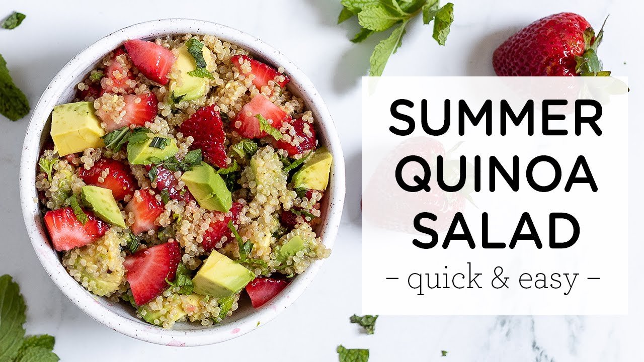 image Summer quinoa salad with strawberries and avocado