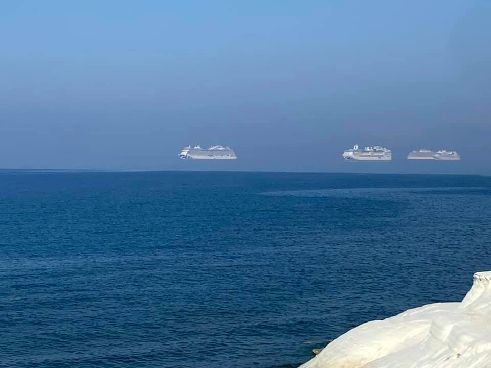 image Photo captures cruise ships ‘hovering’ in air off Limassol