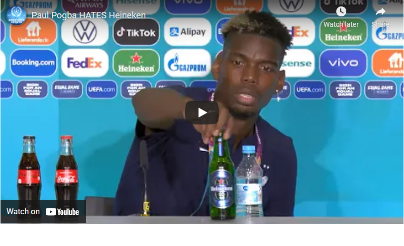 image After Ronaldo, French star Pogba snubs Euro 2020 sponsor