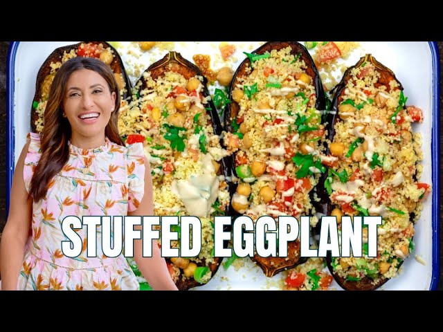 image Easy vegetarian stuffed eggplant