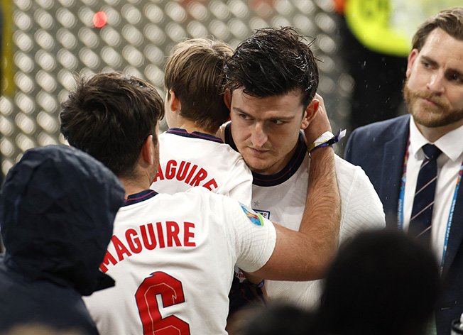 image Maguire reveals his father suffered suspected broken ribs at Wembley