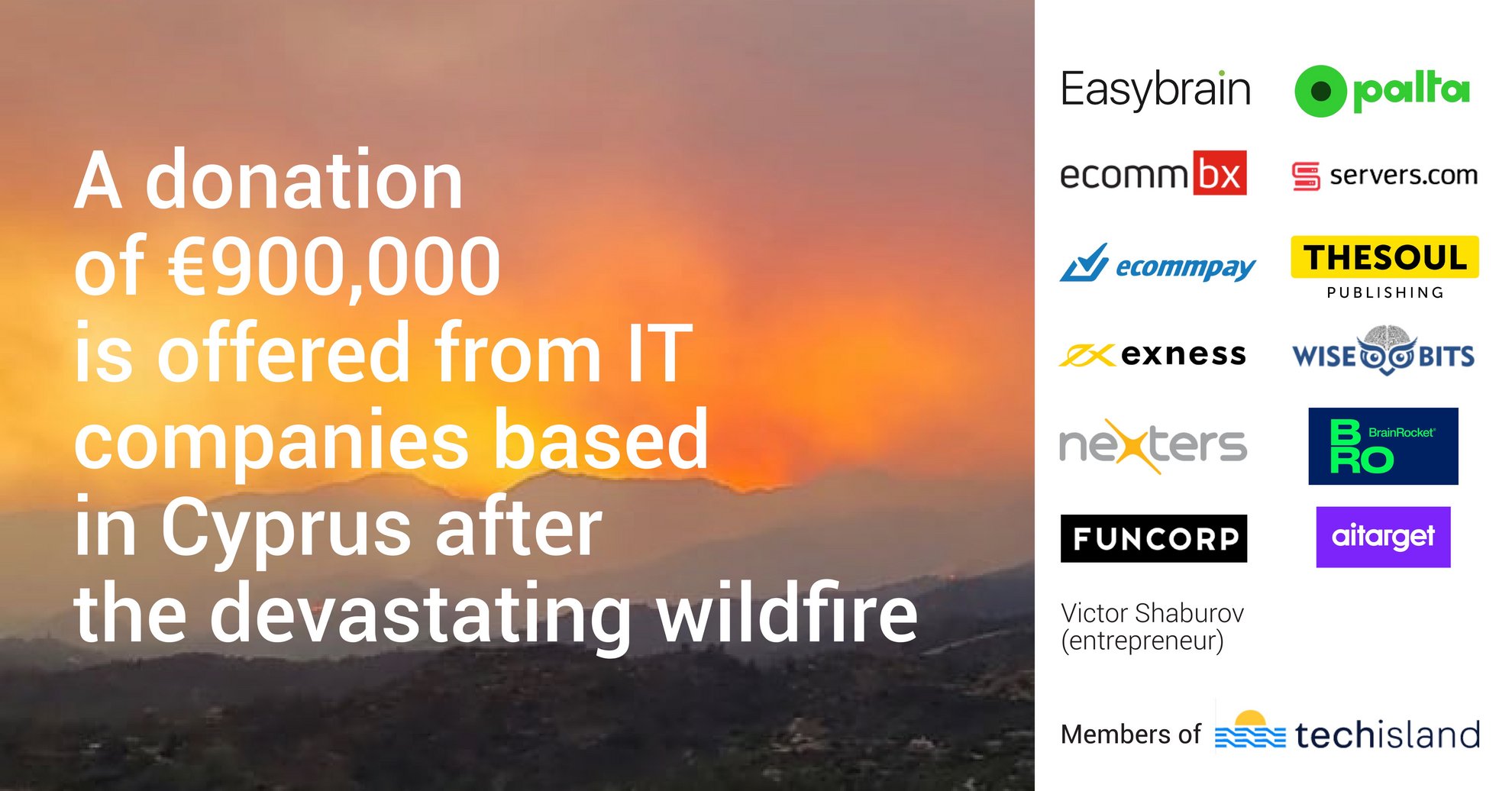 image Cyprus-based IT companies donate €900,000 for fire victims