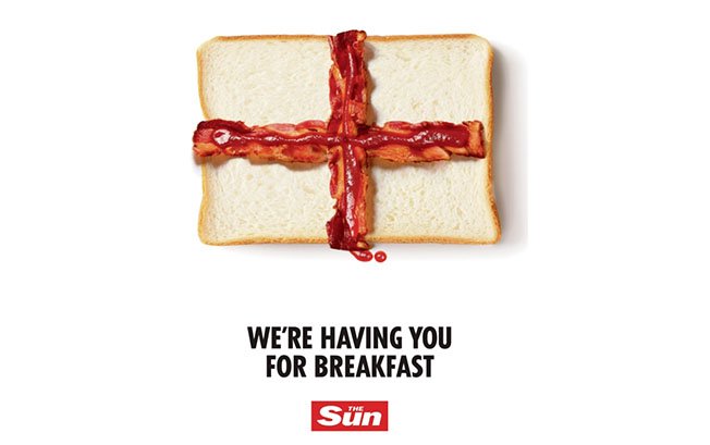 image Bacon wars in tabloids ahead of England v Denmark clash
