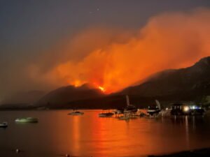 smoke billows from a wildfire near osoyoos