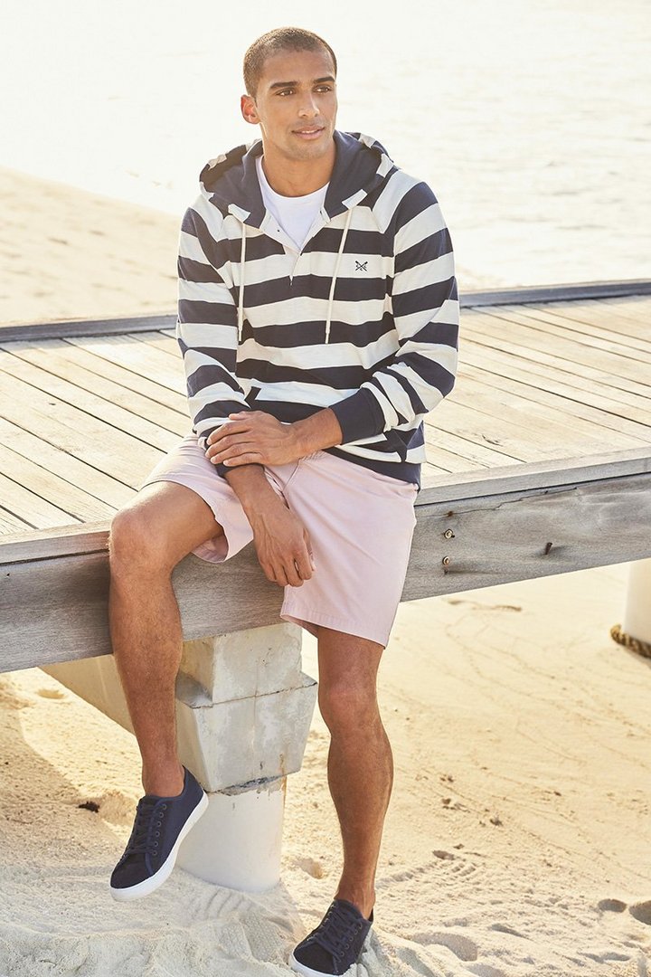 fashion nautical crew clothing half button hoodie
