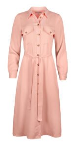 fashion3 oliver bonas safari pink midi shirt dress