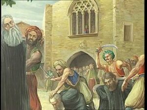 feature theo depiction of the execution of archbishop kyprianos and bishops of paphos, kition and kyrenia