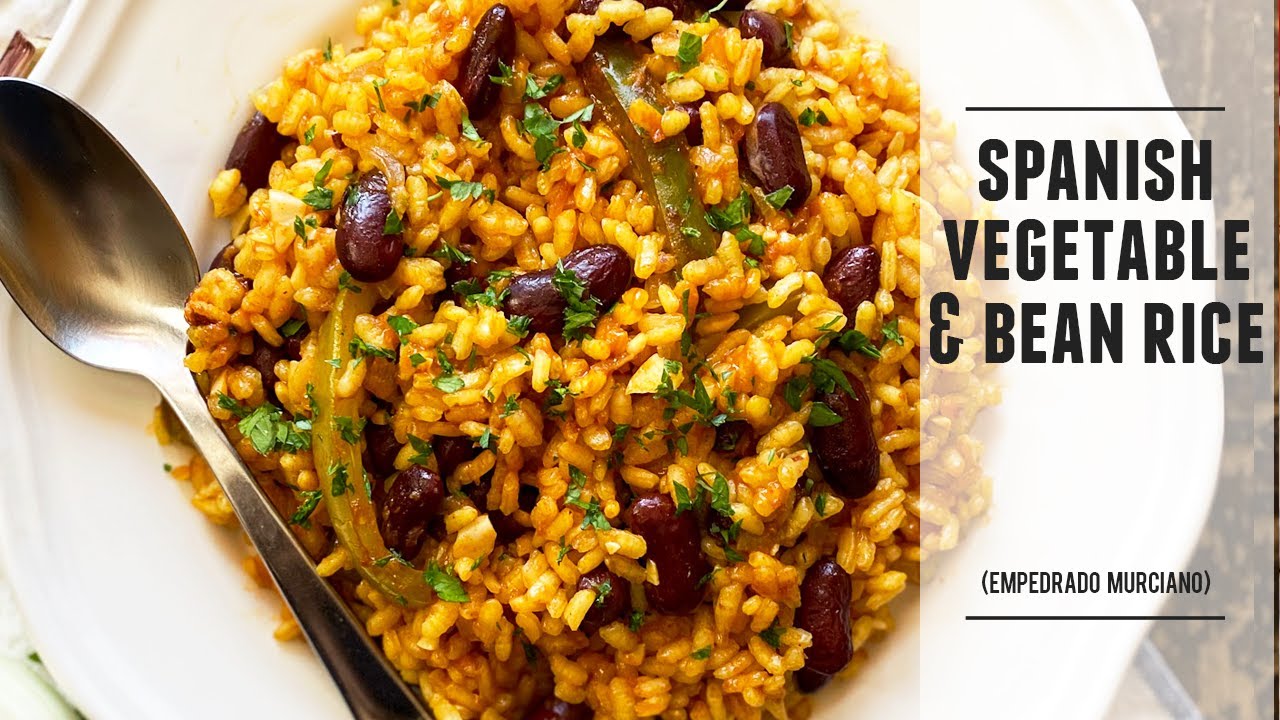 image Spanish rice and beans, with peppers and paprika