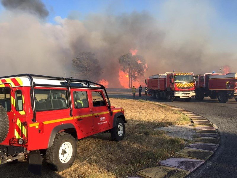 wildfire n the var region of southern france