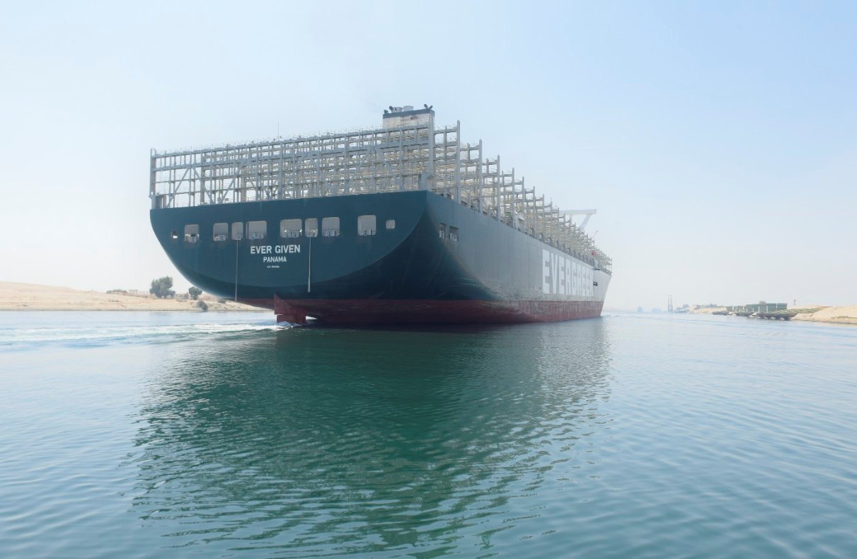 image Ever Given, the ship that blocked Suez Canal in March, crosses the canal again