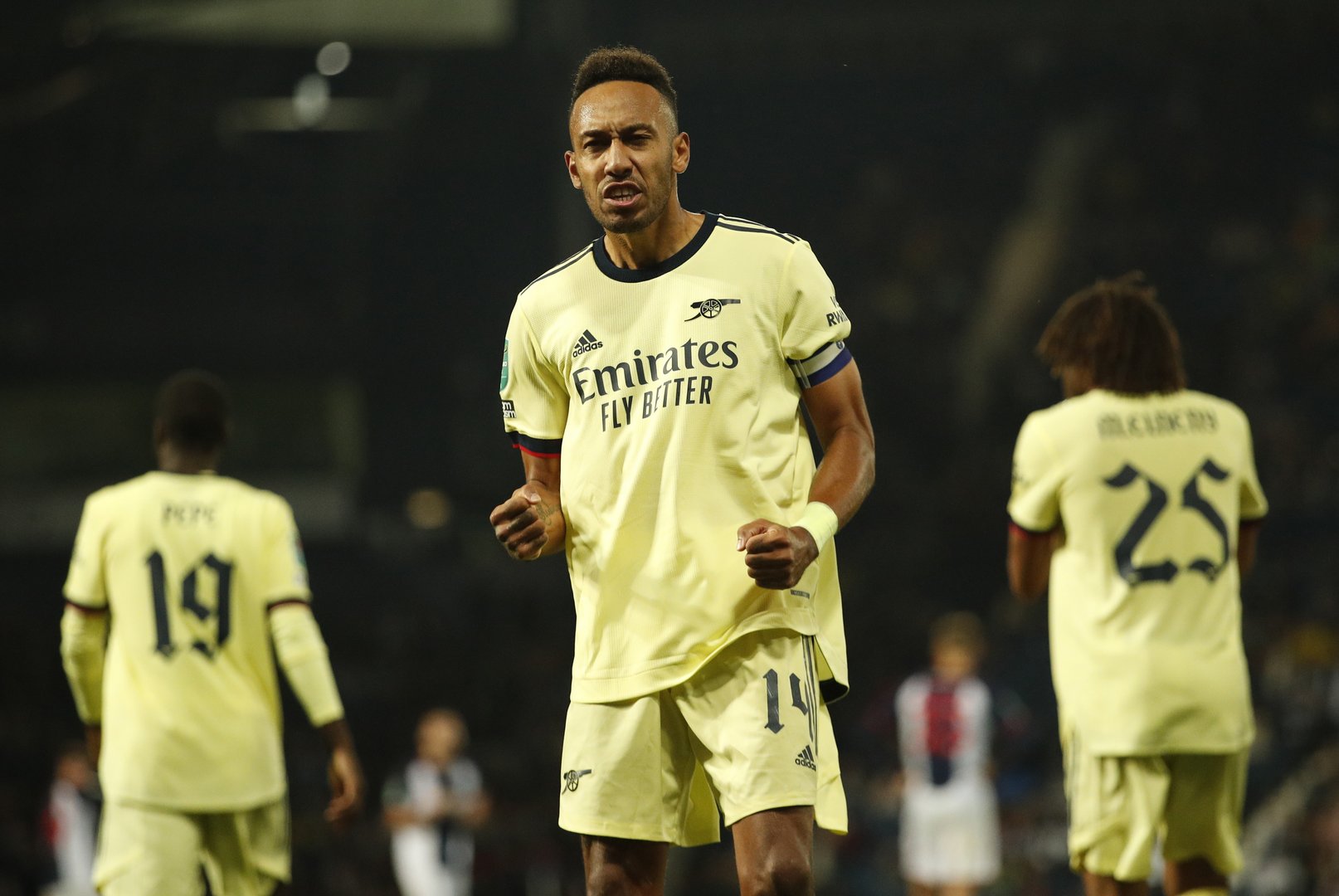image Aubameyang grabs a hat-trick as Arsenal hit West Brom for six