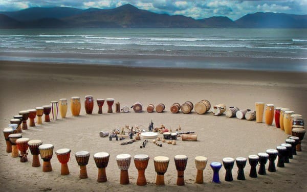 image Connection through a drum circle in nature