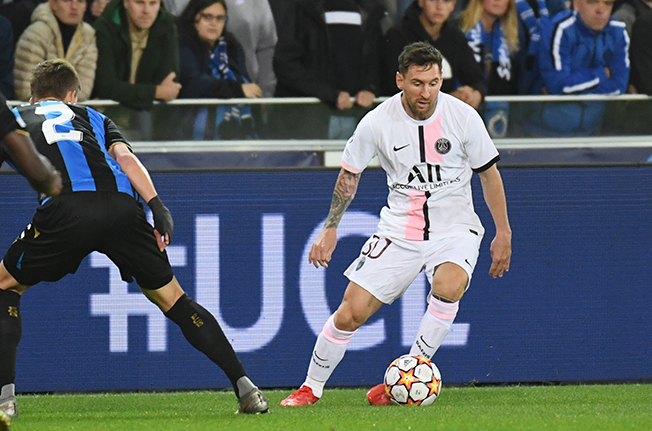 image Messi&#8217;s PSG disappoint in Brugge draw