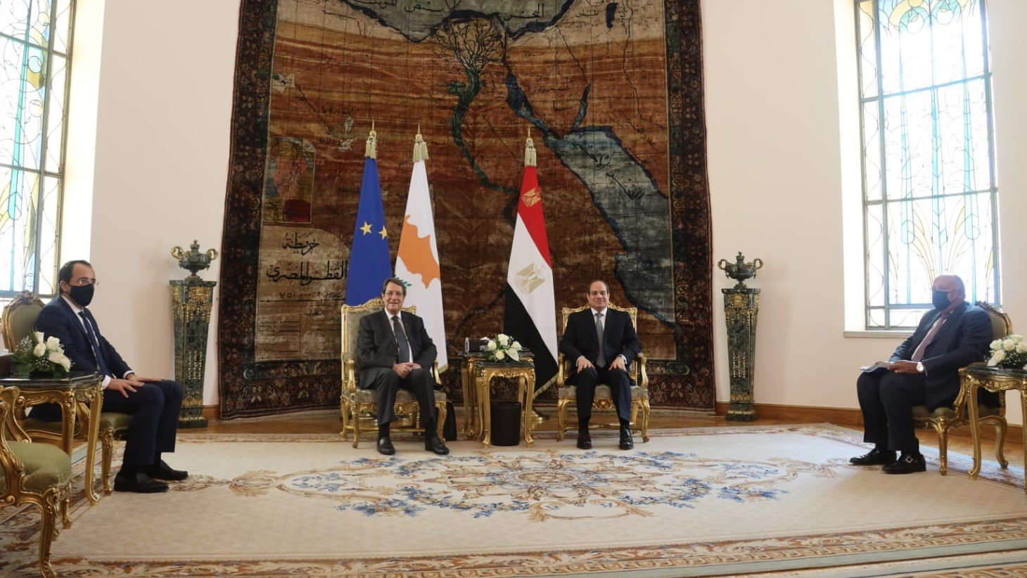 image Anastasiades arrives in Cairo for &#8220;historic&#8221; summit (Updated)
