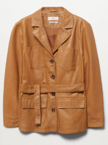 fashion2 mango plus belt leather jacket