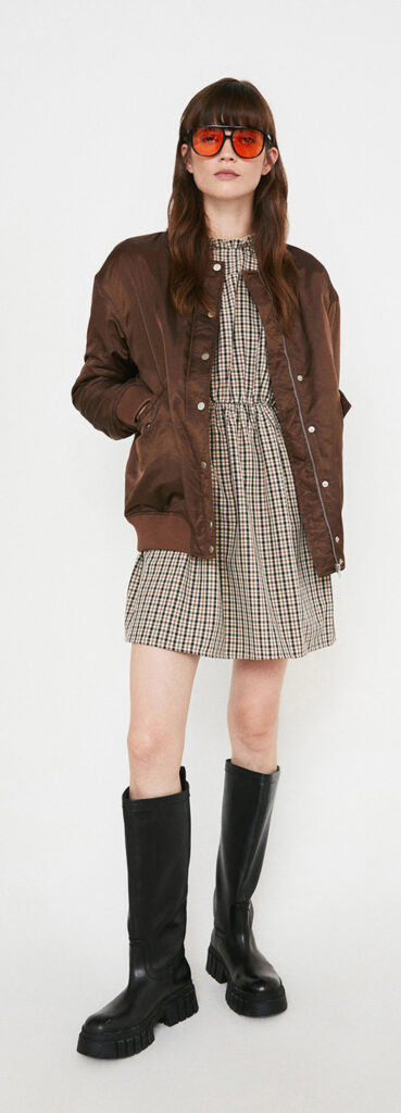 fashion3 warehouse popper front bomber jacket