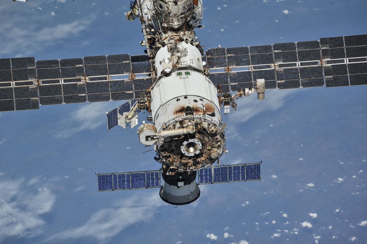 image Russian cosmonauts find new cracks in ISS module