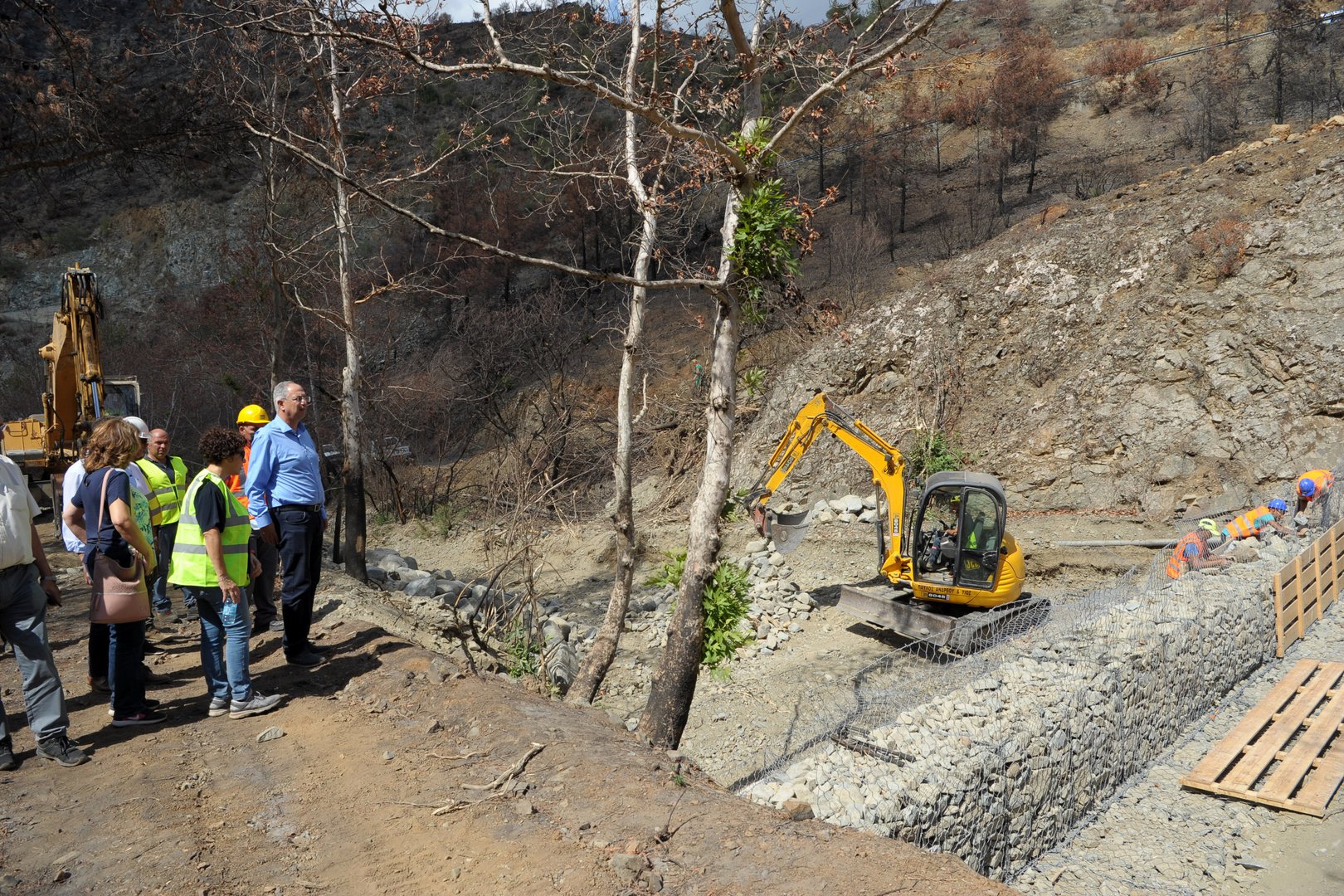 image Minister welcomes creation of flood defences in fire hit area