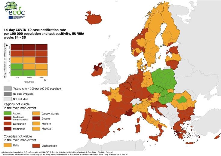 image Coronavirus: Another week in the red on ECDC’s map
