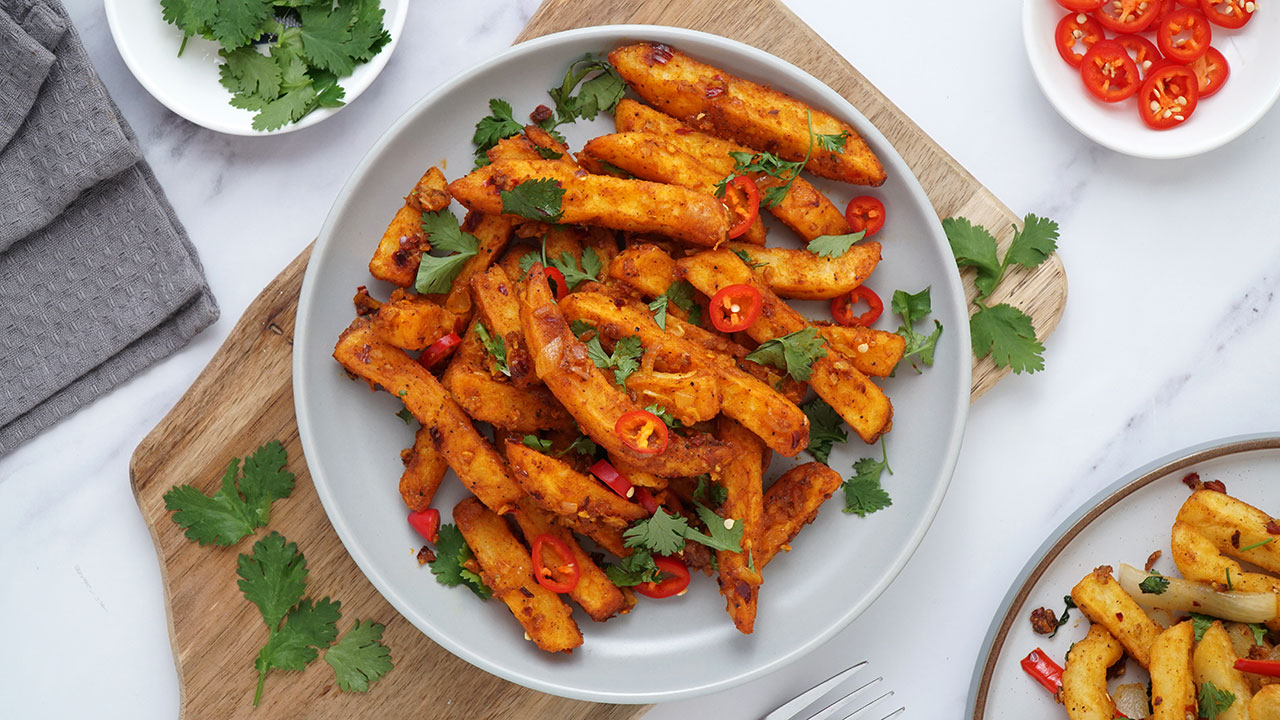 image Asian step-by-step home cooking recipes: Masala Chips