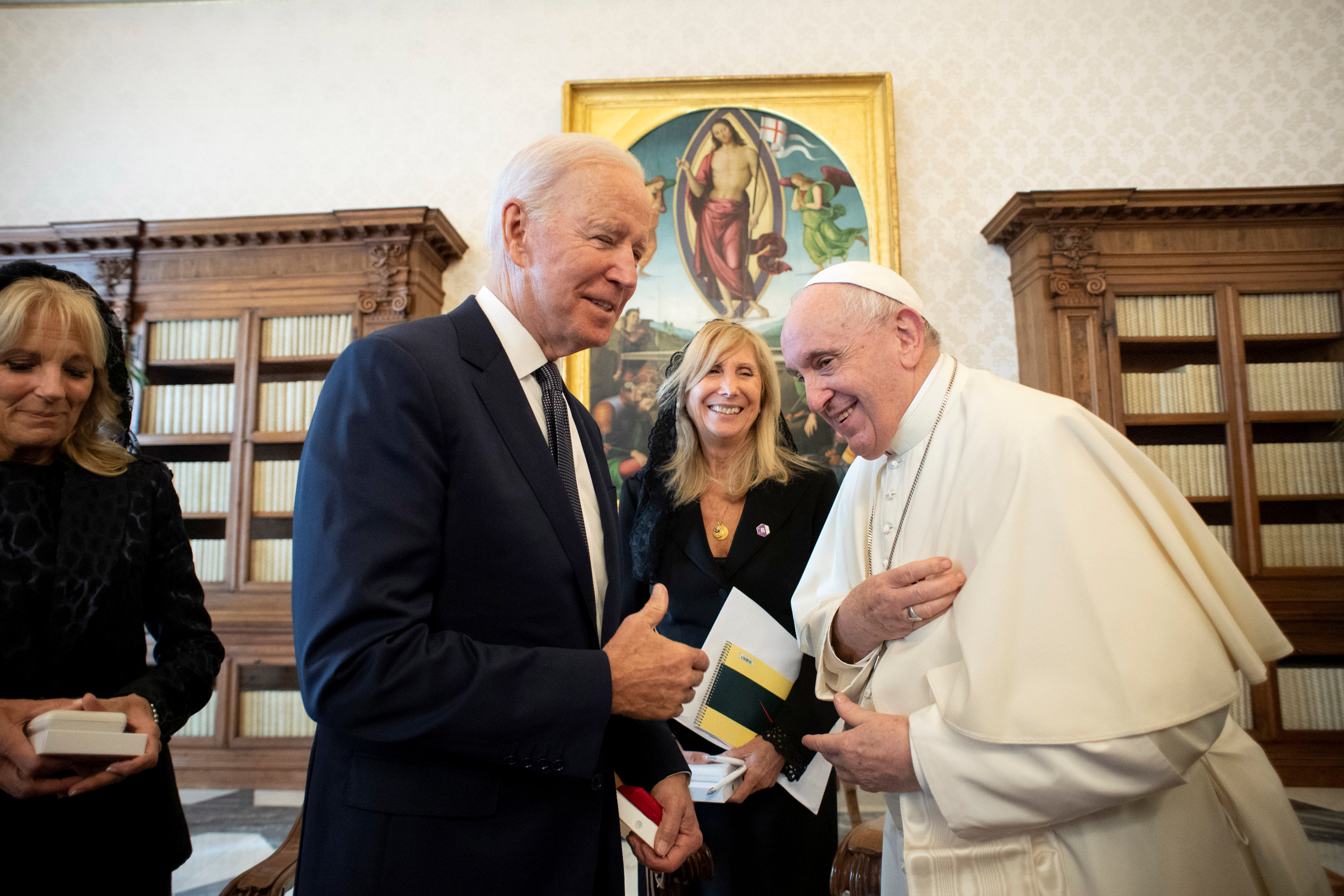 image Biden and pope hold long meeting as abortion debate flares at home