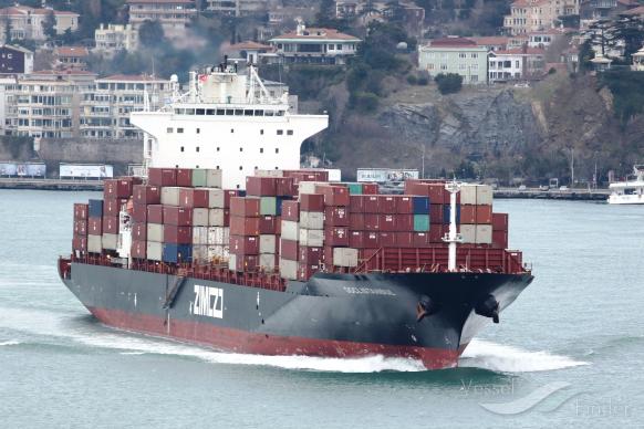 image Fire blazes on cargo ship containers off British Columbia