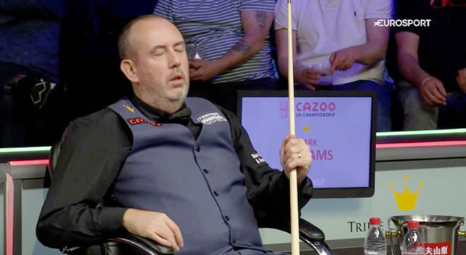 image Williams falls asleep during snooker match, blames Covid