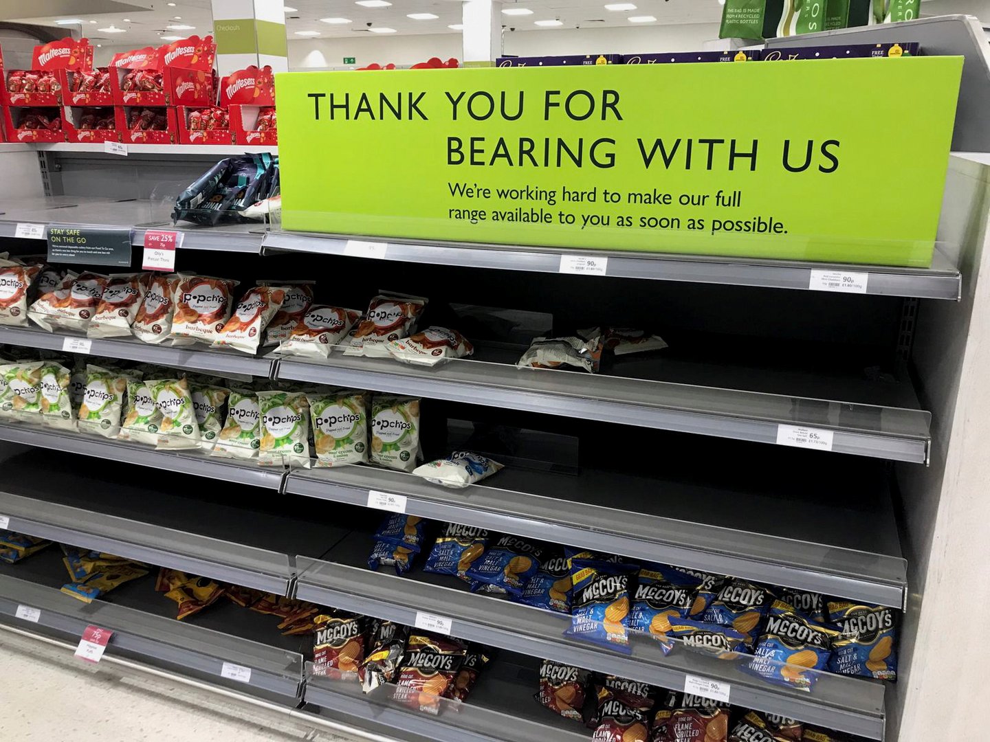 image Crunch time in Britain as even beloved crisps in short supply